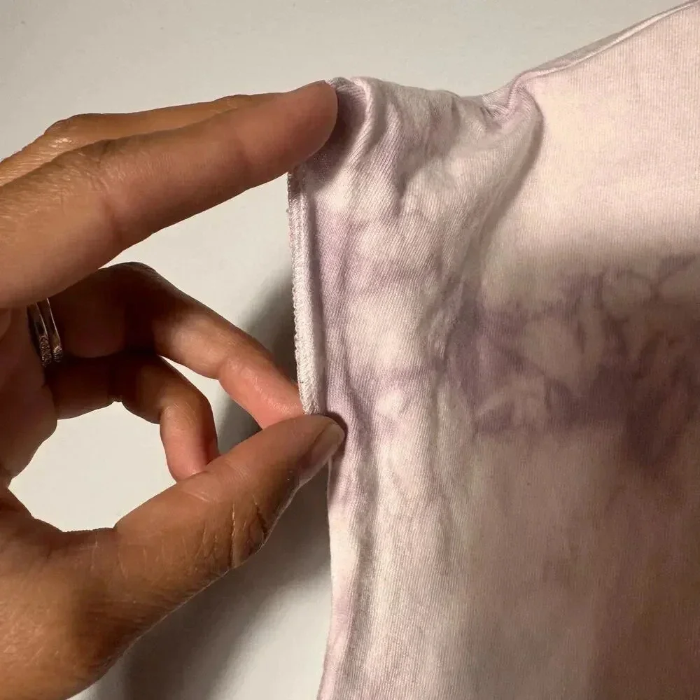 Rare The Rolling Stone Sleeves Tee Tie-Dye purple Sz‎ XS logo in front of